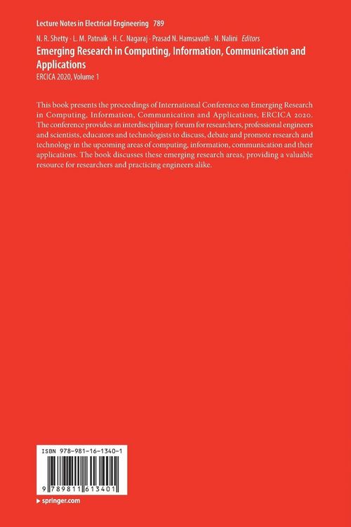 Produktbild: Emerging Research in Computing, Information, Communication and Applications