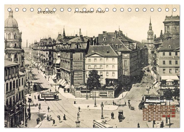 Produktbild: Souvenirs aus Dresden &ndash; Die Stadt auf historischen Karten (Tischkalender 2026 DIN A5 quer), CALVENDO Monatskalender