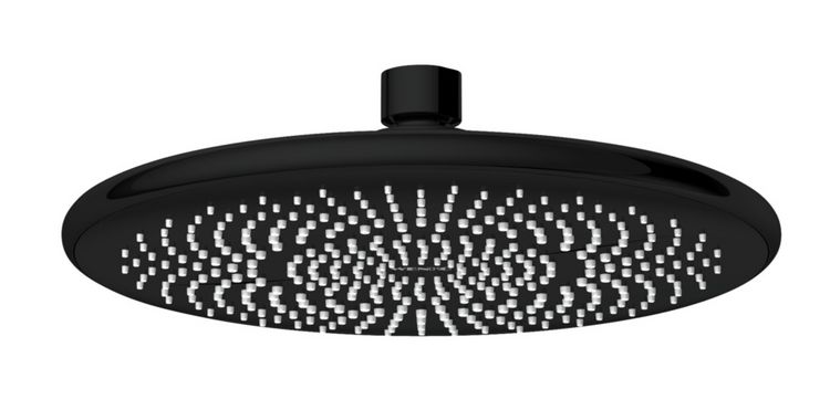 Produktbild: Regenduschkopf Watersaving Schwarz, &Oslash; 22,5 cm