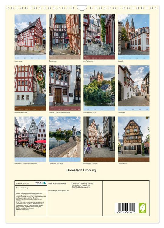 Produktbild: Domstadt Limburg (Wandkalender 2026 DIN A3 hoch), CALVENDO Monatskalender