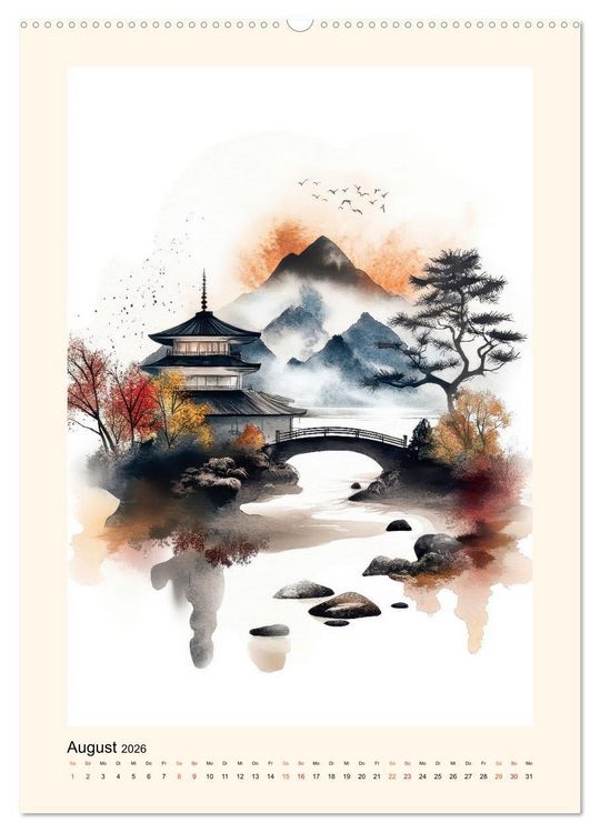 Produktbild: Japan - Momente der Stille (hochwertiger Premium Wandkalender 2026 DIN A2 hoch), Kunstdruck in Hochglanz