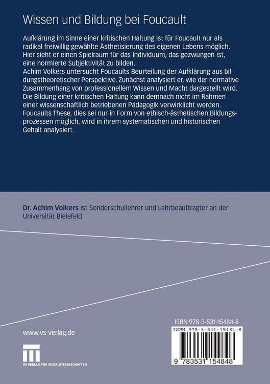 Produktbild: Wissen und Bildung bei Foucault
