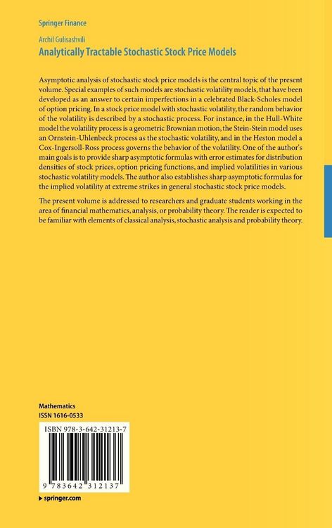 Produktbild: Analytically Tractable Stochastic Stock Price Models
