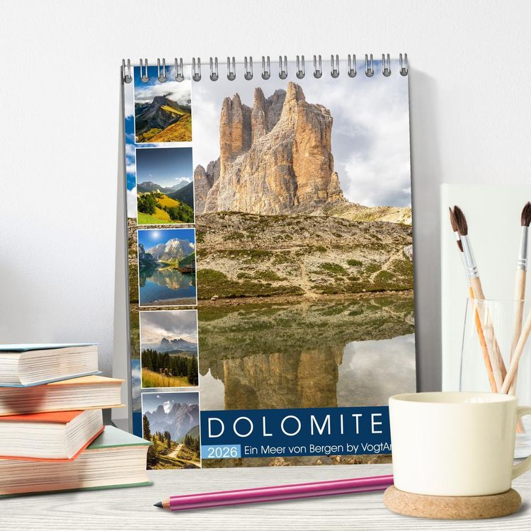 Produktbild: Dolomiten, ein Meer aus Bergen by VogtArt (Tischkalender 2026 DIN A5 hoch), CALVENDO Monatskalender