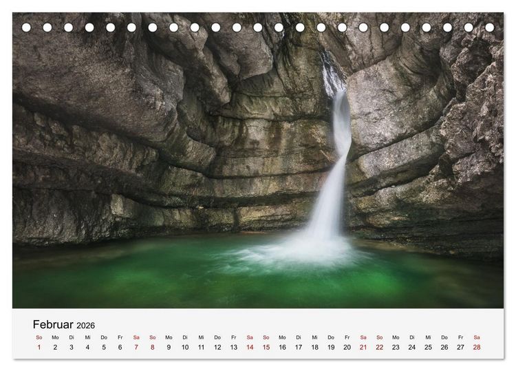 Produktbild: Naturschauspiel Wasserfall: Europas flie&szlig;ende Kunstwerke (Tischkalender 2026 DIN A5 quer), CALVENDO Monatskalender
