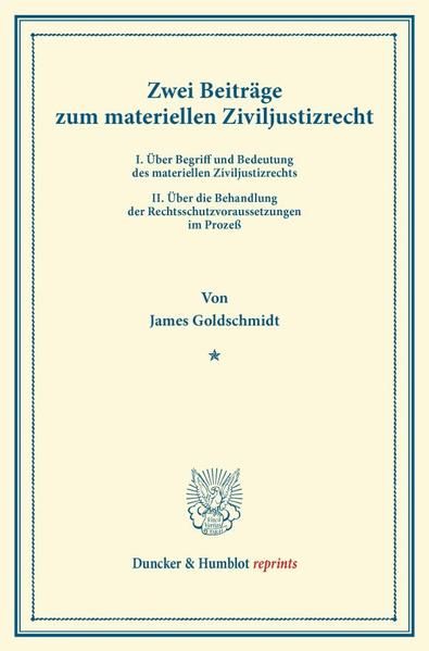 Produktbild: Zwei Beitr&auml;ge zum materiellen Ziviljustizrecht.