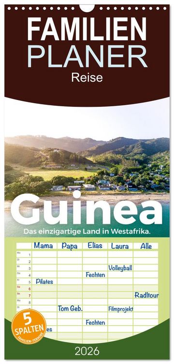 Produktbild: Familienplaner 2026 - Guinea - Das einzigartige Land in Westafrika. mit 5 Spalten (Wandkalender, 21 x 45 cm) CALVENDO