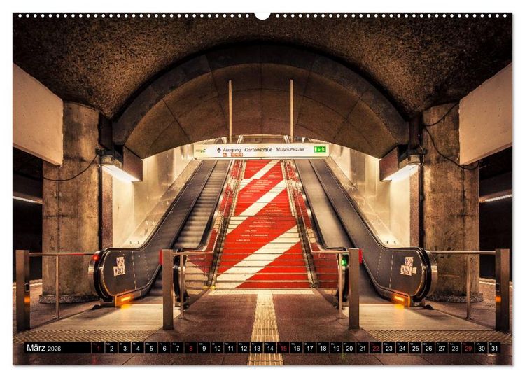 Produktbild: Frankfurt - mit der U-Bahn erfahren (hochwertiger Premium Wandkalender 2026 DIN A2 quer), Kunstdruck in Hochglanz