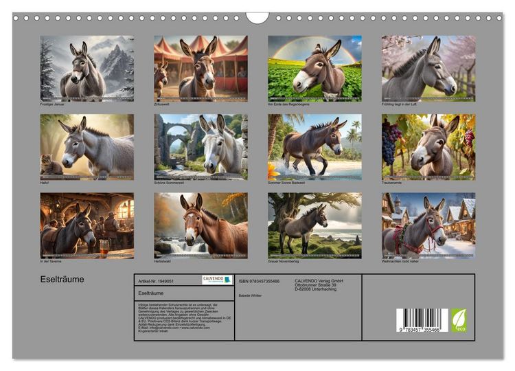 Produktbild: Eseltr&auml;ume (Wandkalender 2026 DIN A3 quer), CALVENDO Monatskalender