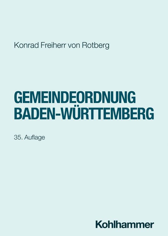 Produktbild: Gemeindeordnung Baden-W&uuml;rttemberg