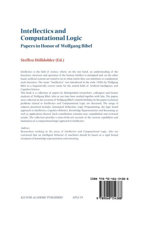 Produktbild: Intellectics and Computational Logic