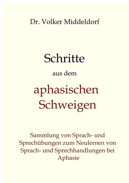 Produktbild: Schritte aus dem aphasischen Schweigen