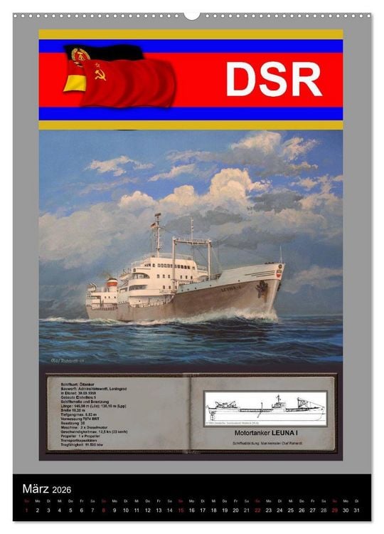 Produktbild: Heimathafen Rostock - Schiffe der Deutschen Seereederei (Wandkalender 2026 DIN A2 hoch), CALVENDO Monatskalender
