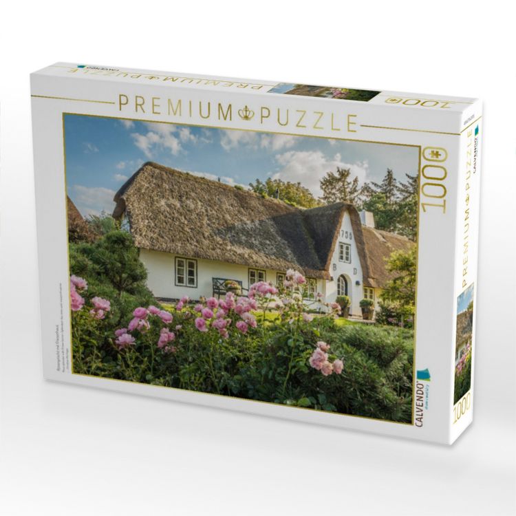 Produktbild: CALVENDO Puzzle Rosenpracht mit Friesenhaus | 1000 Teile Lege-Gr&ouml;&szlig;e 64x48cm Foto-Puzzle f&uuml;r gl&uuml;ckliche Stunden