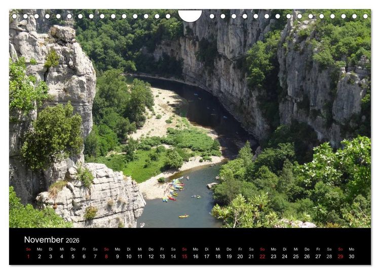 Produktbild: Ard&egrave;che &middot; Wandergebirge und Kajakschluchten in S&uuml;dfrankreich (Wandkalender 2026 DIN A4 quer), CALVENDO Monatskalender