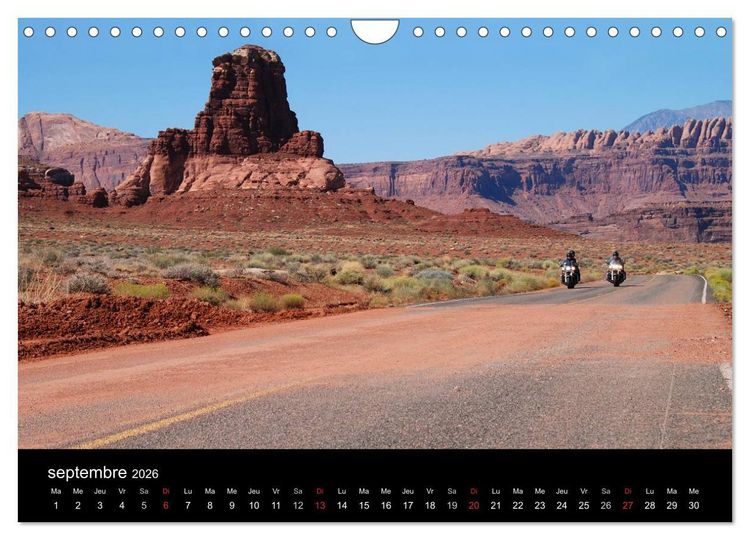 Produktbild: Born to be wild &ndash; Les &Eacute;tats-Unis en Harley-Davidson (Calendrier mural 2026 DIN A4 vertical), CALVENDO calendrier mensuel