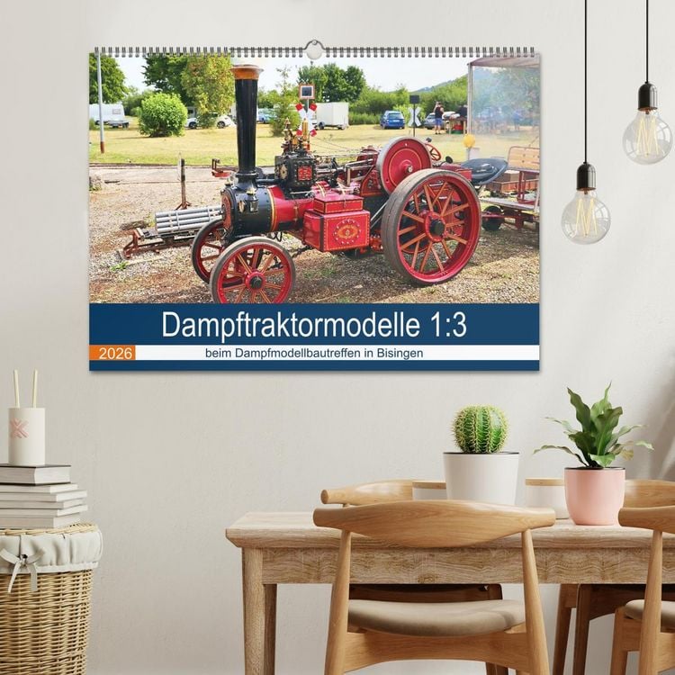 Produktbild: Dampftraktormodelle 1:3 beim Dampfmodellbautreffen in Bisingen (Wandkalender 2026 DIN A2 quer), CALVENDO Monatskalender