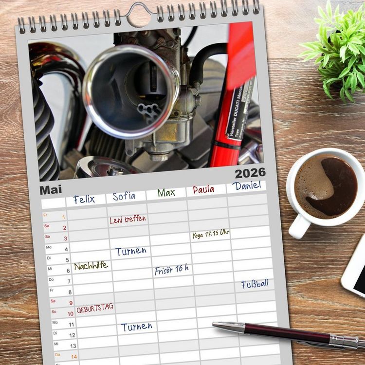 Produktbild: Familienplaner 2026 - Ducati 900SS K&ouml;nigswelle mit 5 Spalten (Wandkalender, 21 x 45 cm) CALVENDO