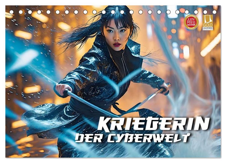 Produktbild: Kriegerin der Cyberwelt (Tischkalender 2026 DIN A5 quer), CALVENDO Monatskalender