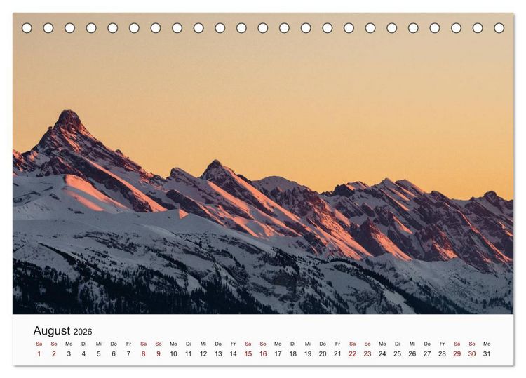 Produktbild: Einzigartige Berggipfel (Tischkalender 2026 DIN A5 quer), CALVENDO Monatskalender