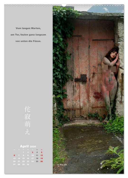 Produktbild: wabi sabi moe &mdash; bewundernswert verg&auml;nglich erotisch &mdash; Akt/Bodypainting (hochwertiger Premium Wandkalender 2026 DIN A2 hoch), Kunstdruck in Hochglanz