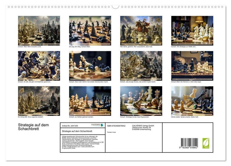 Produktbild: Strategie auf dem Schachbrett (hochwertiger Premium Wandkalender 2027 DIN A2 quer), Kunstdruck in Hochglanz