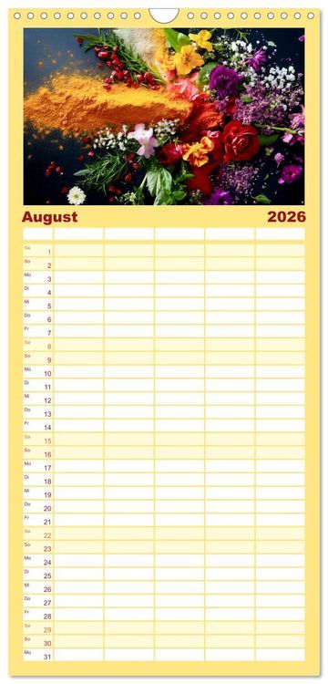 Produktbild: Familienplaner 2026 - K&uuml;chenkalender Gew&uuml;rzwelt mit 5 Spalten (Wandkalender, 21 x 45 cm) CALVENDO