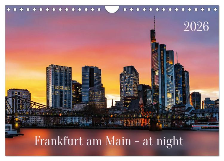 Produktbild: Frankfurt am Main - at night (Wandkalender 2026 DIN A4 quer), CALVENDO Monatskalender