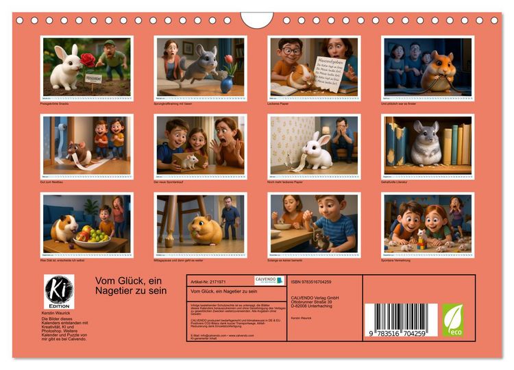 Produktbild: Vom Gl&uuml;ck, ein Nagetier zu sein (Wandkalender 2026 DIN A4 quer), CALVENDO Monatskalender