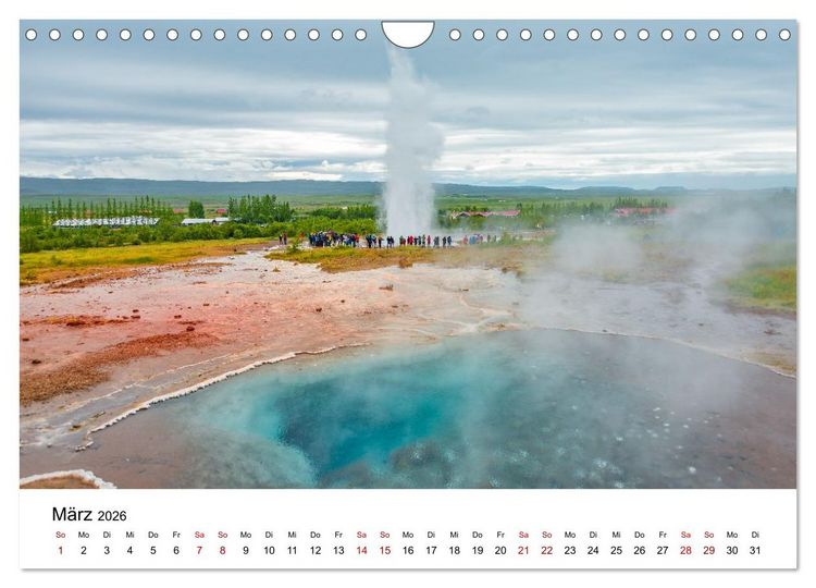 Produktbild: Island, Land aus Feuer und Eis: Sich st&auml;ndig neu formende Erde (Wandkalender 2026 DIN A4 quer), CALVENDO Monatskalender