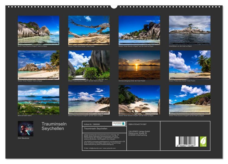 Produktbild: Trauminseln Seychellen (hochwertiger Premium Wandkalender 2026 DIN A2 quer), Kunstdruck in Hochglanz