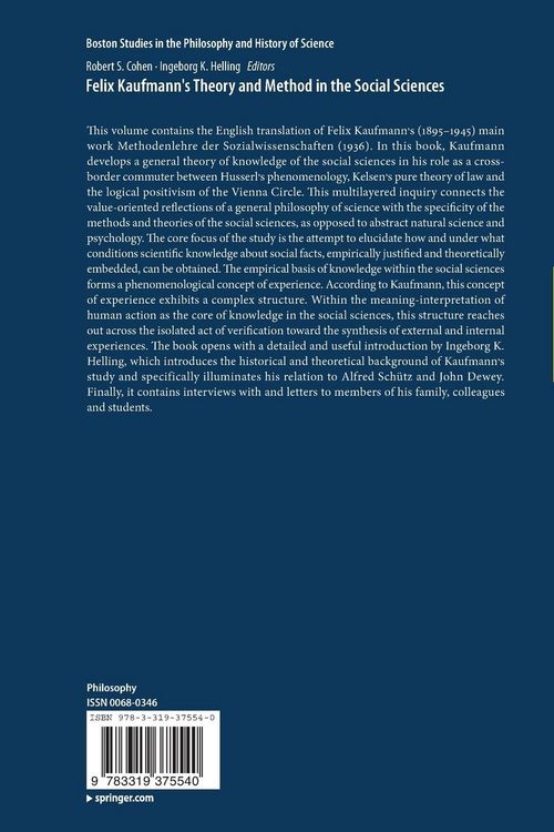 Produktbild: Felix Kaufmann's Theory and Method in the Social Sciences