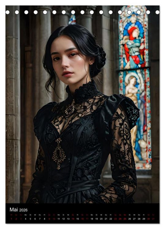 Produktbild: Gothic beauties - Sch&ouml;nheiten der Nacht (Tischkalender 2026 DIN A5 hoch), CALVENDO Monatskalender