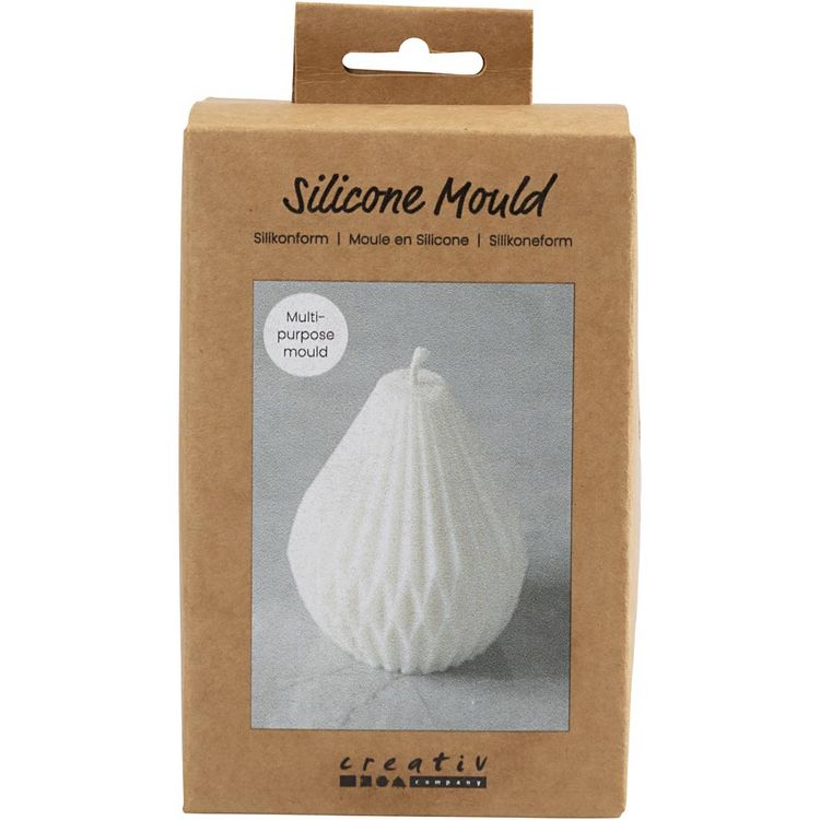 Produktbild: Creativ Company Silikonform, Gerippte Tropfenform, H 8 cm, D 7 cm, 140 g, 1 Stk