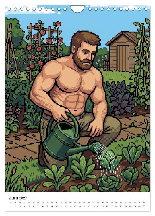 Produktbild: 8-Bit Adonis &ndash; Das Jahr in Pixeln (Wandkalender 2027 DIN A4 hoch), CALVENDO Monatskalender