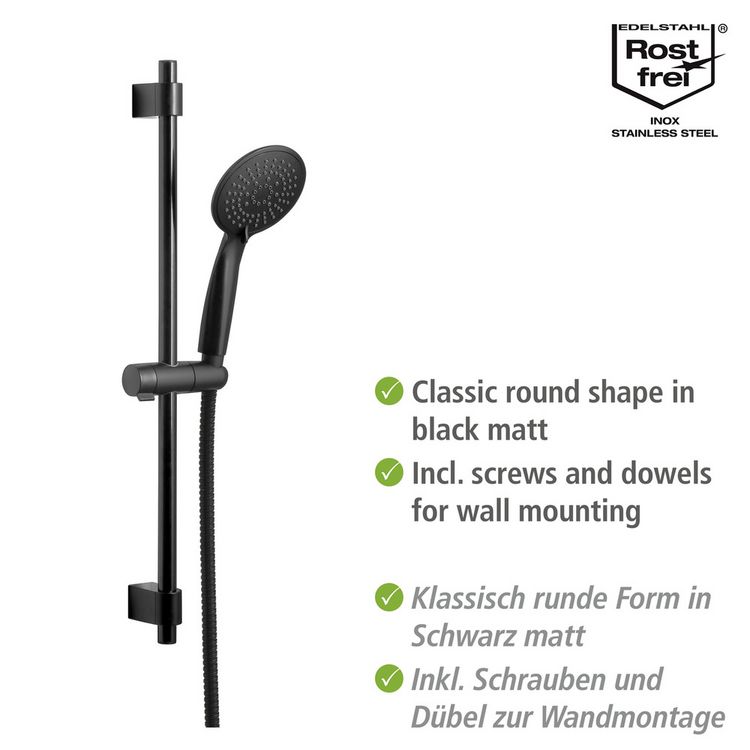 Produktbild: Brauseset Mod. Young Schwarz, L&auml;nge Stange: 66 cm