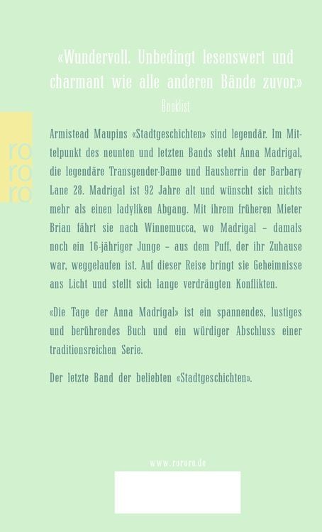 Produktbild: Die Tage der Anna Madrigal