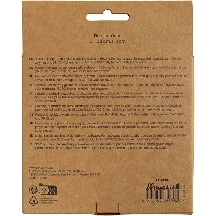 Produktbild: Creativ Company Silikonform, Schneckenmuscheln und Muscheln, H 1 cm, L 1-2,8 cm, 1 Stk
