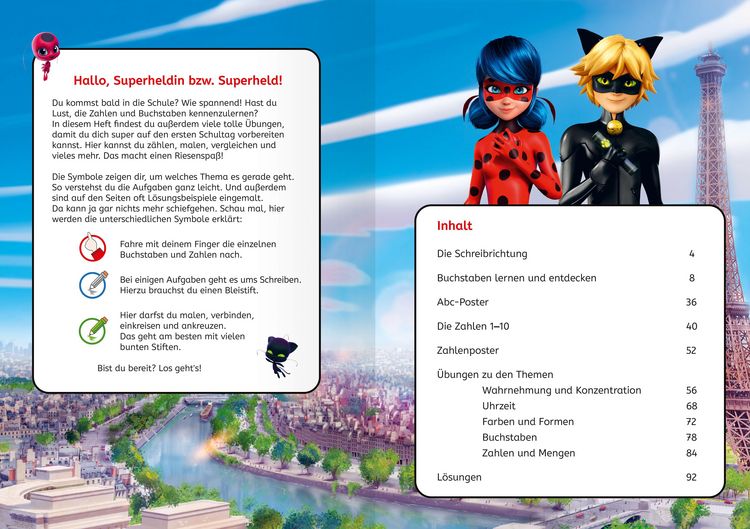 Produktbild: Miraculous: Das gro&szlig;e Vorschulbuch - Buchstaben, Zahlen, Konzentration