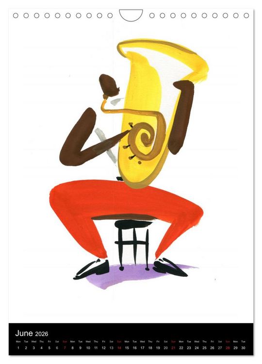Produktbild: JAZZ swinging New Orleans (Wall Calendar 2026 DIN A4 portrait), CALVENDO 12 Month Wall Calendar
