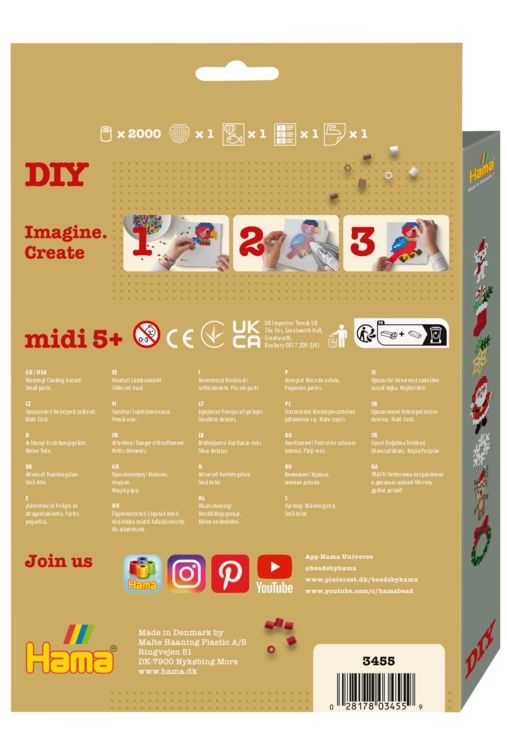 Produktbild: Hama 3455 - DIY B&uuml;gelperlen Midi 5+, Motiv Weihnachtszauber, Geschenkpackung, 2000 St&uuml;ck
