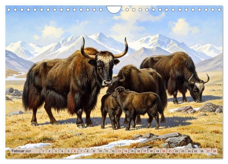 Produktbild: Asiens Tiere im Stil alter Naturstudien (Wandkalender 2027 DIN A4 quer), CALVENDO Monatskalender