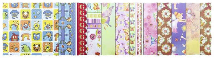 Produktbild: URSUS Spezialpapiere Design Paper Pack Glitter Kids, 30 Blatt