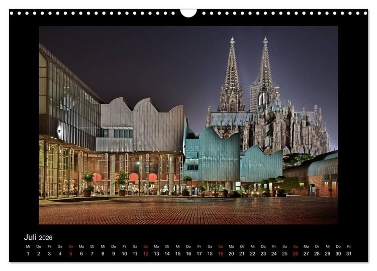 Produktbild: K&ouml;ln &ndash; Nachts 2026 (Wandkalender 2026 DIN A3 quer), CALVENDO Monatskalender