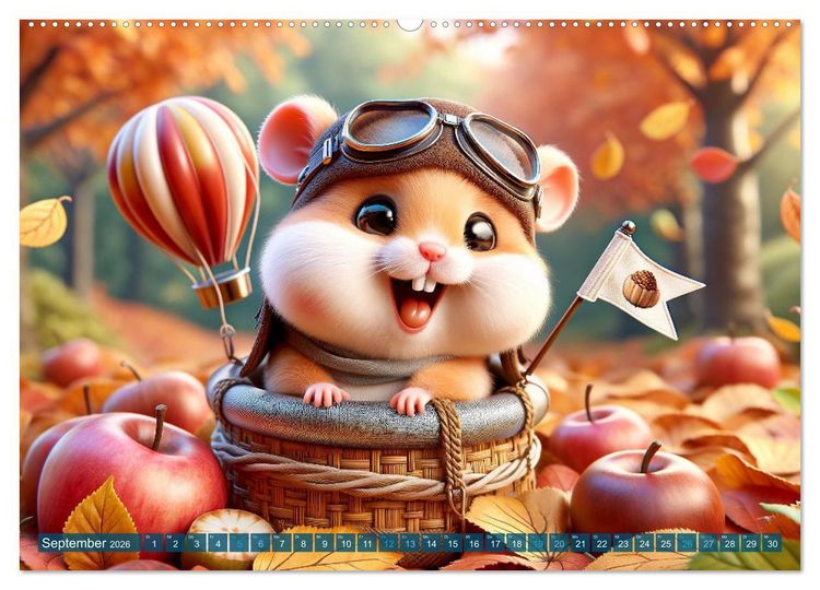 Produktbild: Hamsterbacken: Ein Jahr voller &Uuml;berraschungen (Wandkalender 2026 DIN A2 quer), CALVENDO Monatskalender