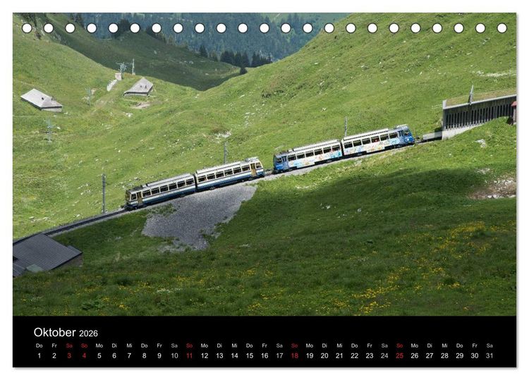 Produktbild: Schweizer Eisenbahn (Tischkalender 2026 DIN A5 quer), CALVENDO Monatskalender
