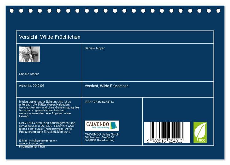 Produktbild: Vorsicht, Wilde Fr&uuml;chtchen (Tischkalender 2026 DIN A5 quer), CALVENDO Monatskalender