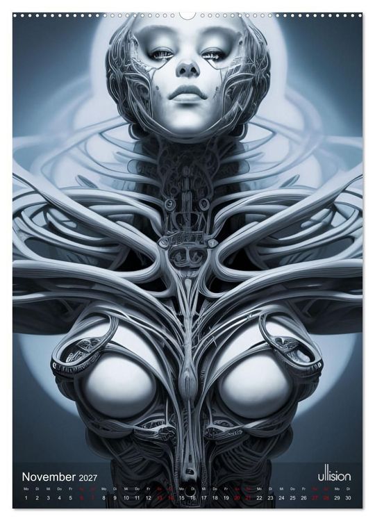 Produktbild: Biomechanic Portrait - Sch&ouml;nheit zwischen Mensch und Maschine (Wandkalender 2027 DIN A2 hoch), CALVENDO Monatskalender