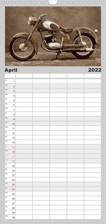 Produktbild: Familienplaner Motorrad Oldtimer aus &Ouml;sterreich (Wandkalender 2022 , 21 cm x 45 cm, hoch)