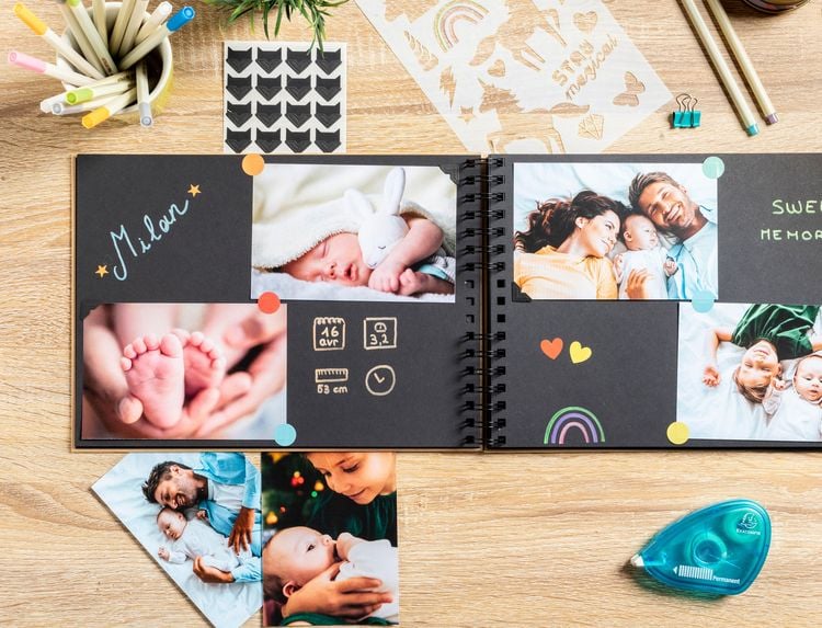 Produktbild: Set Scrapbooking, Album 32x22cm, Kraft, Scrap' Addict